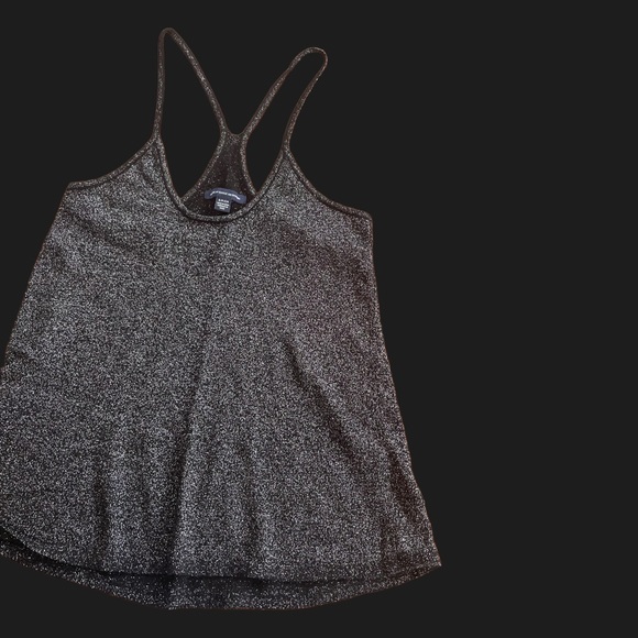 American Eagle Outfitters Tops - ❤️‍🔥5/$25❤️‍🔥 AMERICAN EAGLE Shimmer Racerback Black Tank Top Cami